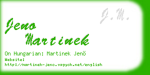 jeno martinek business card